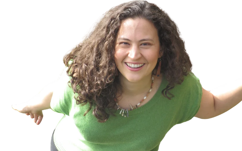 Jeanell In green shirt leaning forward